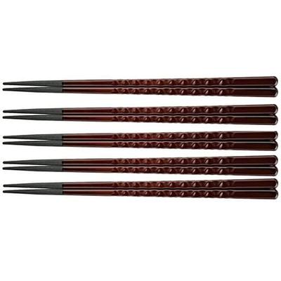 Tortoise Shell Chopsticks Set 5 PBT Black Teak 22.5cm Made In Japan