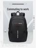 Large Capacity Multi-Compartment Men's Trendy Solid Color Casual Laptop and Travel Backpack