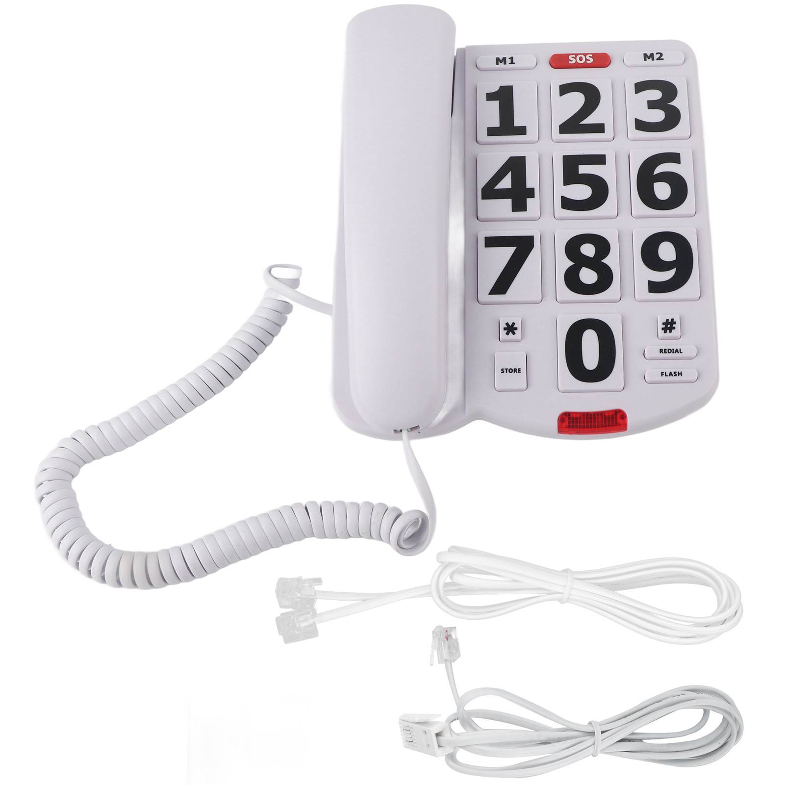 

Big Button Phone Wired Big Button Landline Phone With Easy To Read Big Buttons And Super Loud Ringtones білий