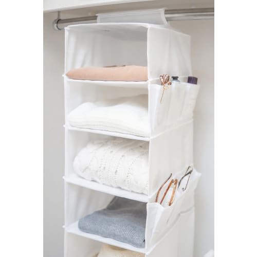 Towa Sangyo MSC Hanging Storage Rack, 6-Tier Closet, White, for Clothes and Accessories, 85695