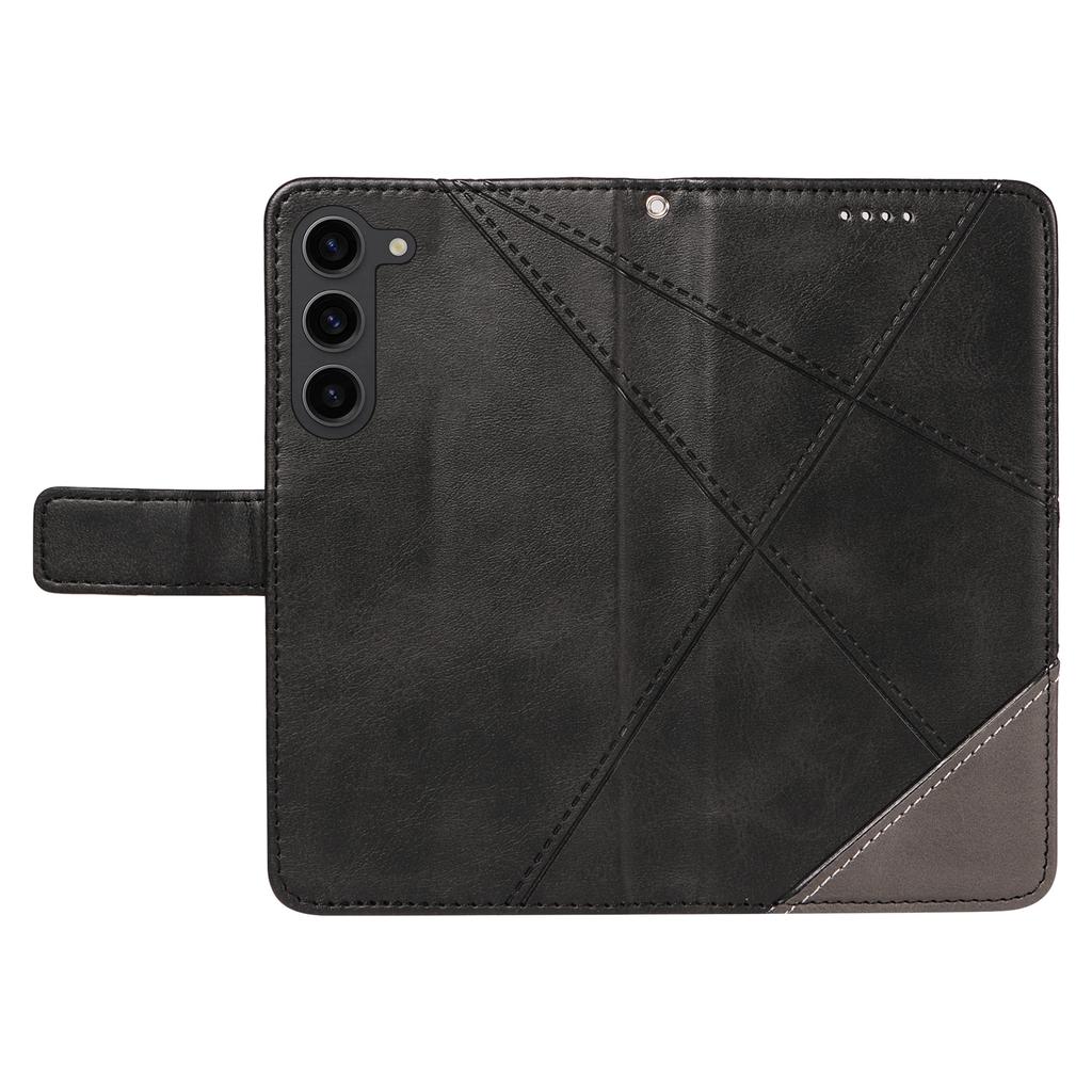 For Samsung Galaxy S23 Case Geometric Line Leather Phone Cover Card Holder Magnetic Clasp