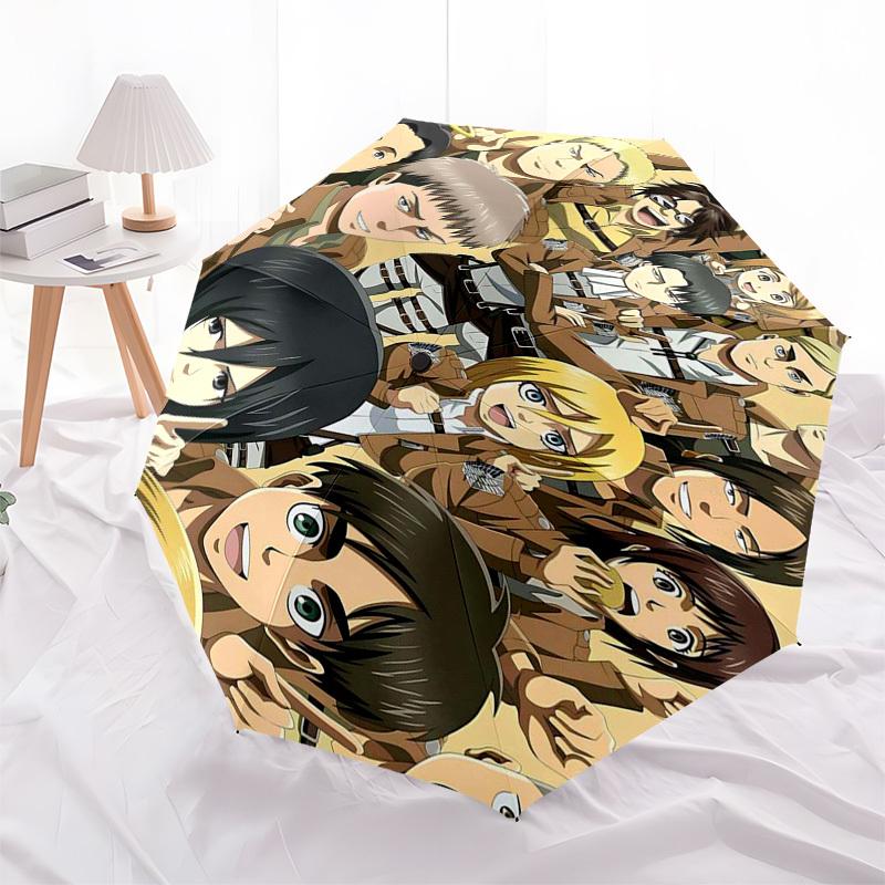 

1pc Eren Yeager & Armin Arlert Outdoor Umbrella - Automatic Opening/Closing, Portable 3-Fold Design with 8-Rib Iron Frame - Perfect Gift for Fans, Tra