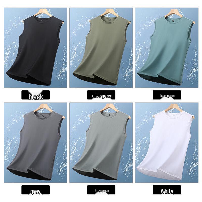 ROMON Men's Ice Silk Quick-Dry Sleeveless T-shirt