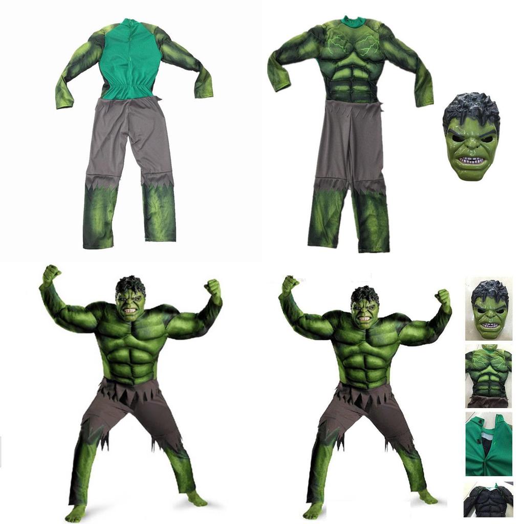 Hulk The Avengers Muscle Mask Costume Boys Cosplay Kids Carnival Clothes Fantasy