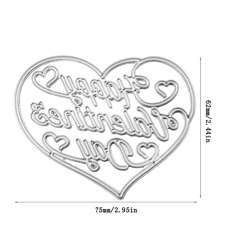 Сердце с Днем Святого Валентина, трафарет для резки металла, скрапбукинг, сделай сам, альбом