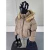 Winter Thick Short Cotton Puffer Jacket Couples Clean Fit Stand Collar Zip Up Casual Outerwear