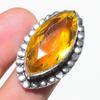 Citrine Gemstone Adjustable Ring Statement Gift Marquise Shape Handmade Jewelry