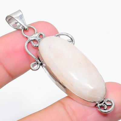 Rainbow Moonstone Gemstone 925 Sterling Silver Jewelry Pendant 2.36" P6w73