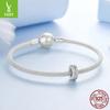 Double-Layer Sparkling Zircon Silicone Positioning Bracelet Bead Spacer Simple Classic S925 Sterling Silver Beads Loose Beads