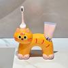 Ceramic Cat Toothbrush Holder Creative Cartoon Toothbrush Storage Rack Anti-Slip Base Reusable Electric Toothbrush Stand