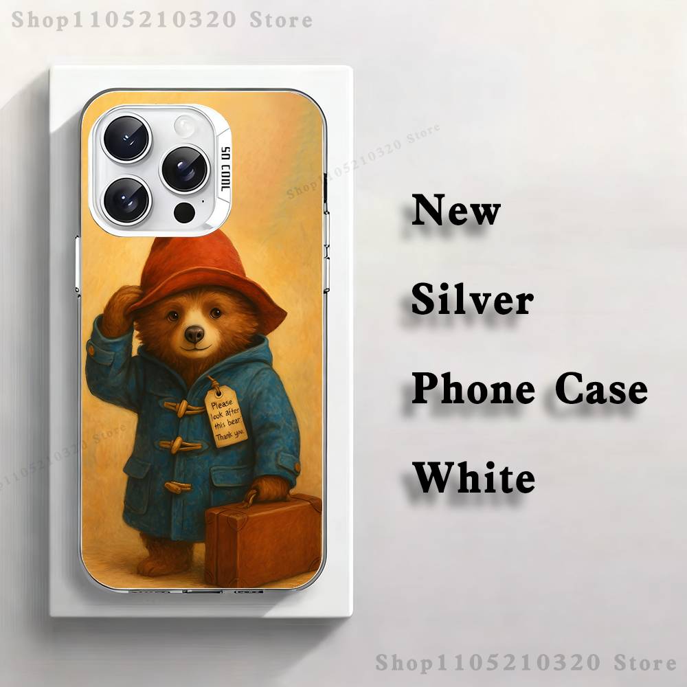 

P-Paddingtons B-Bears Cute Phone Case For iPhone 17,16,15,14,13,12,11,Pro,Max,Plus,E,Air,Mini White Tpu Cover iPhone13PROMAX