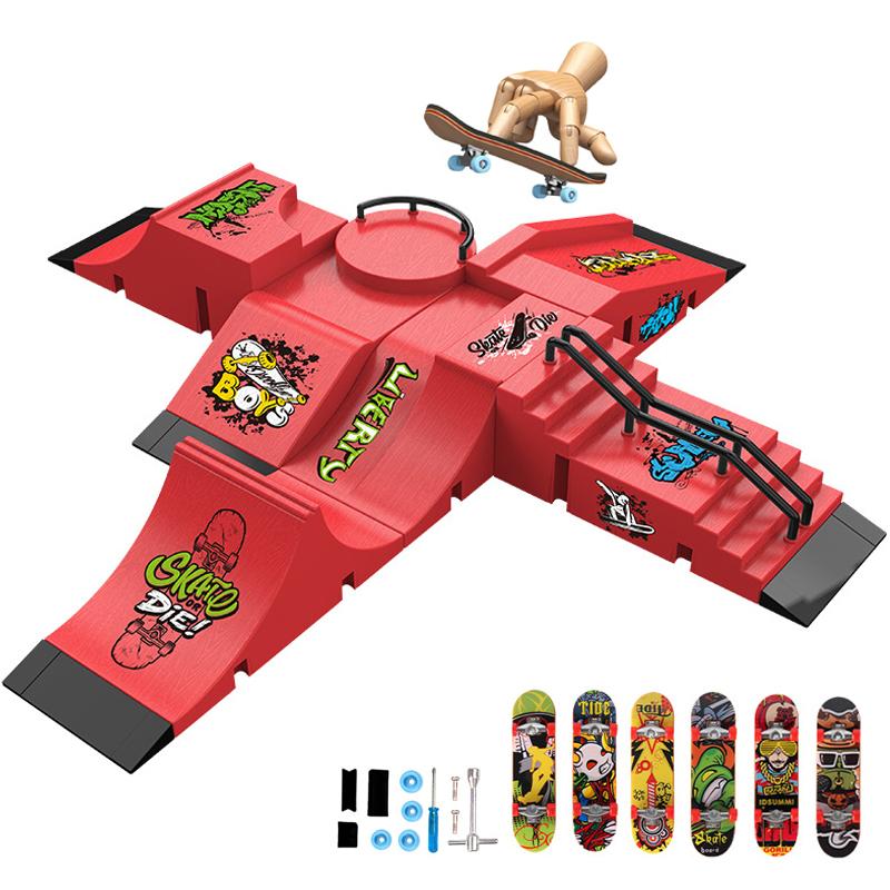 Children's finger sports toys skateboard Finger skateboard props table Creative novelty mini fingertip arc slide toys