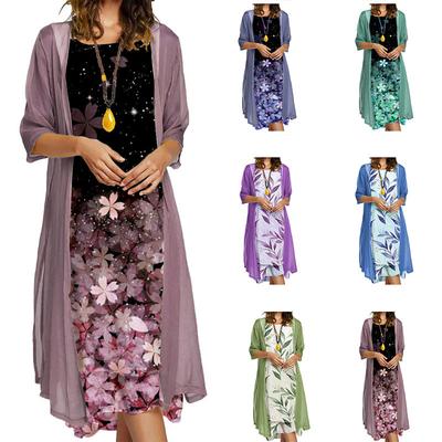 Passendes Blumenkleid-Set - Damen Slim Beachwear Verstellbares 2-teiliges Stretch-Outfit
