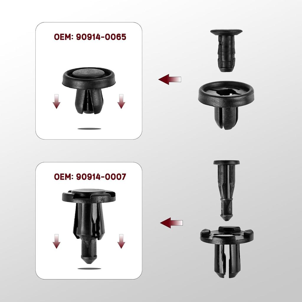 Xislet 121Pcs Plastic Rivets Clips 7Mm 8Mm 9Mm 10Mm Compatible With Subaru Bumper Fender Retainers Replace 90914-0007 90914-0065 90914-0051 Included
