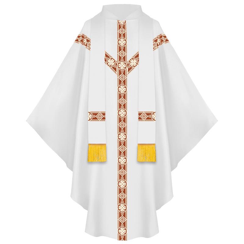 Medieval Halloween Priest Cloak with Tassels: Cosplay Long Robe Costume