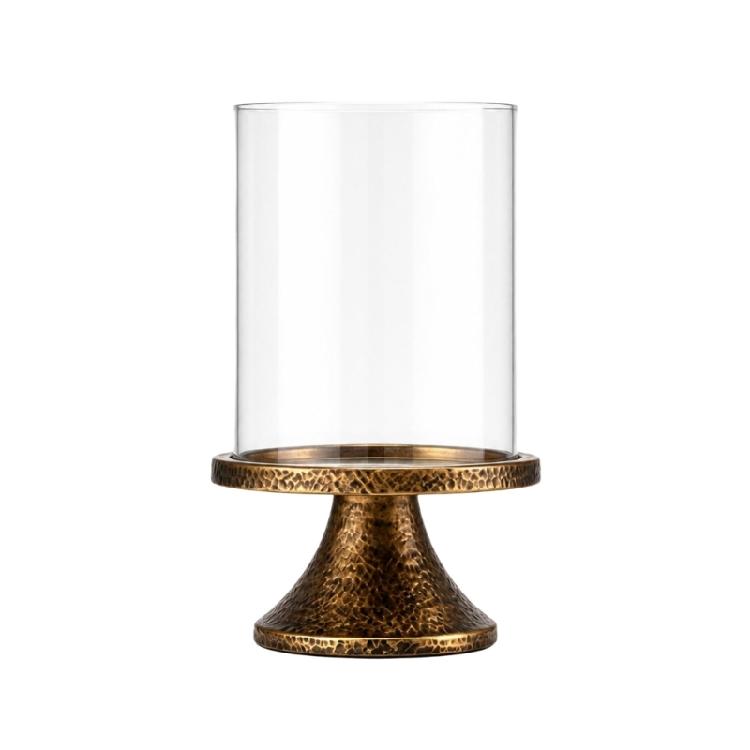 No-Assembly Candle Holders with Clear Glass Shade for Waxes, Tea Light, or LED Candle Displays and Decorative Arrangements