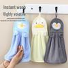 Coral Fleece Cute Cartoon Hand Towel - Thick, Quick-Dry, Hangable, and Odor-Free
