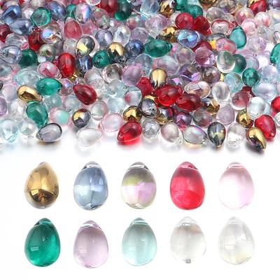 50Pcs Water Drop Crystal Bead Charms Exquisite Clear Beads for Jewelry Making Accessories DIY Bracelet Necklace Earring Pendant