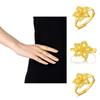 Graceful Women's Brass Gold Plated Flower Ring Adjustable Bougainvillea Style Chic Jewelry