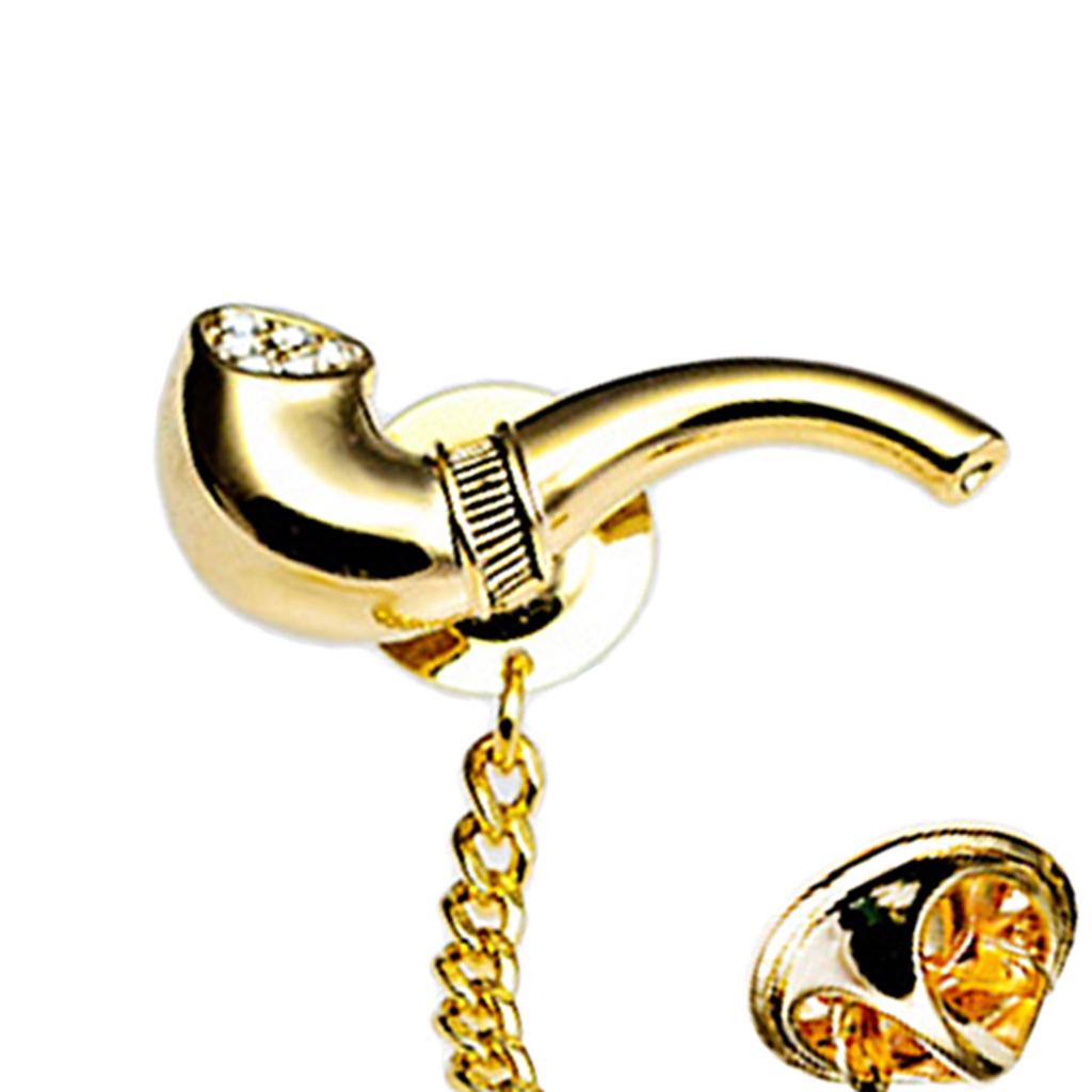 Mens Smoking Pipe Shape Tie Tack Clip for Wedding Business Formal