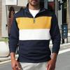 Men Colorblock - Mens Long Sleeve  Sweatshirts Stand Collar Fall Outfits