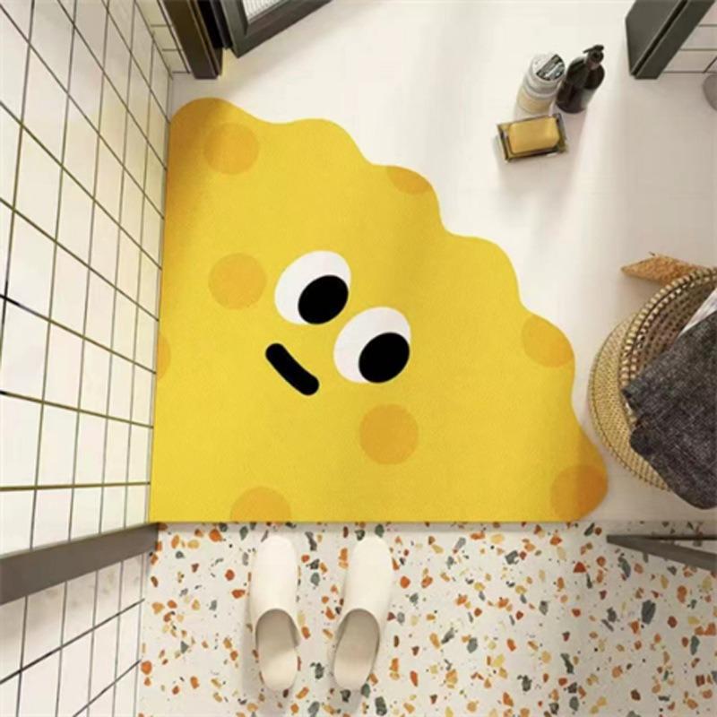 Cartoon Cute Irregular Bathroom Anti Slip Mat Bathroom Door Absorbent Mat Household Fan Diatom Mud Floor Mat