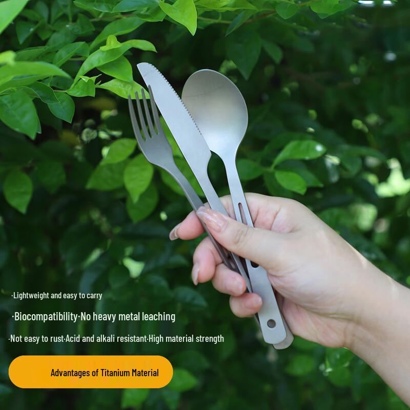 Portable Titanium Camping Cutlery Set