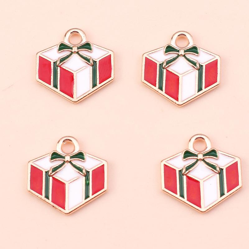10pcs 19x21mm Enamel Winter Snowflake Charms for Jewelry Making New Year Christmas Earrings Pendant Necklaces DIY Craft Supplies