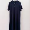 Shop   Women CollAr Neck Button HAlf Open A Line dAily Short Sleeve Dress Beige 
