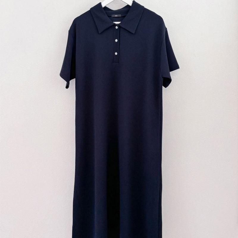 Shop Women CollAr Neck Button HAlf Open A Line dAily Short Sleeve Dress Beige