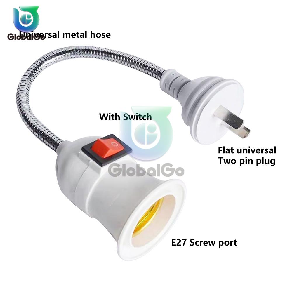 E27 Socket Lamp Bulb Holder Light Socket With Switch EU US Plug Lamp Holder Energy Saving Lampada LED Table Lamp Led Base