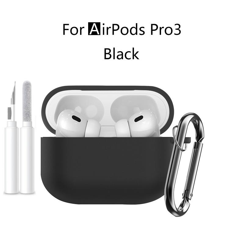New 2025 For Apple Airpods Pro 3 Case Soft Silicone Full Protective Cover with Cleaning Kit and Keychain for Airpods Pro 3 Case