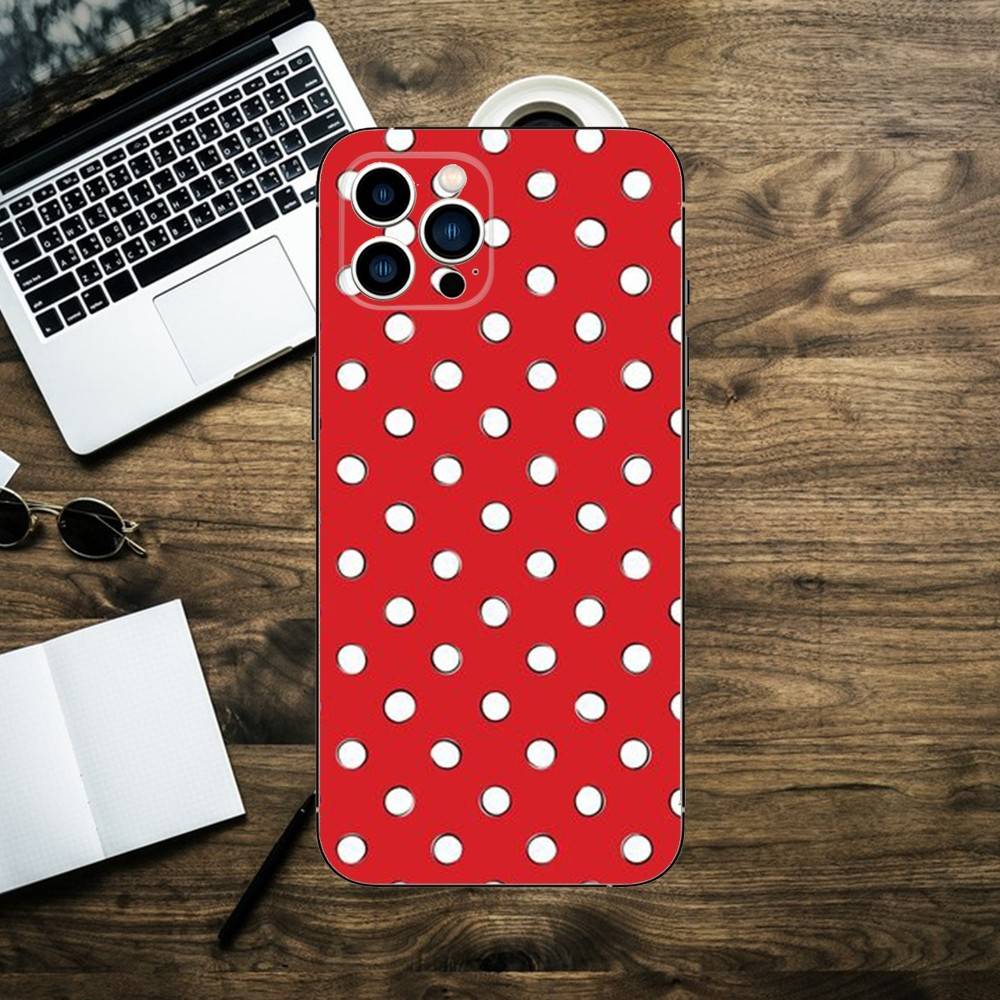 Color Polka Dot Phone Case For iPhone 16,15,14,13,12,11,XS,XR,X,8,7,Pro,Max,Plus,mini Silicone Black Cover