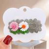 5Pcs Kids Hairpin Knitted Flower Decor Side Bang Hair Clips Gentle Non-Pulling BB Clips Birthday Party Hair Accessories