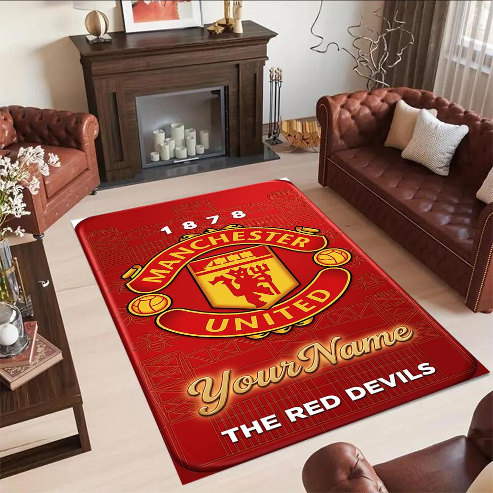 Manchester Personalized Text Carpet Perfect for Foyer Hallway Game Room Living Rooms Antislip Carpet Anime Office Decor