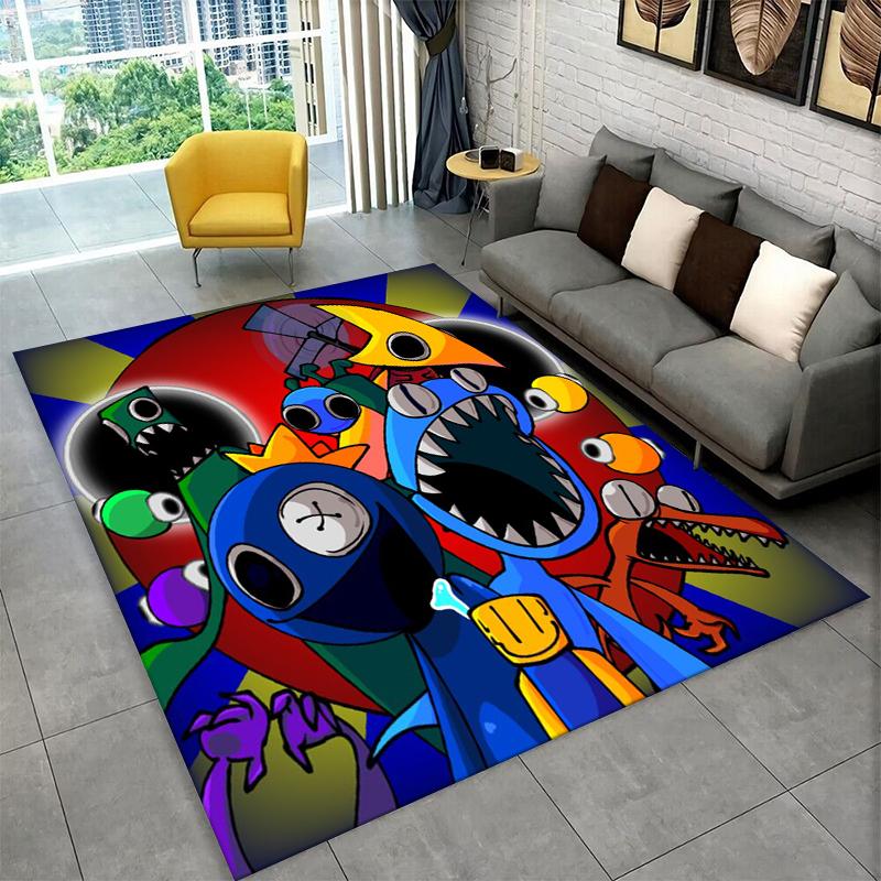 

3D R-Rainbows Friends Cartoon Game Carpet Rug for Bedroom Living Room Sofa Playroom Doormat Home Decor,Kid Area Rug Non-slip 40x60cm