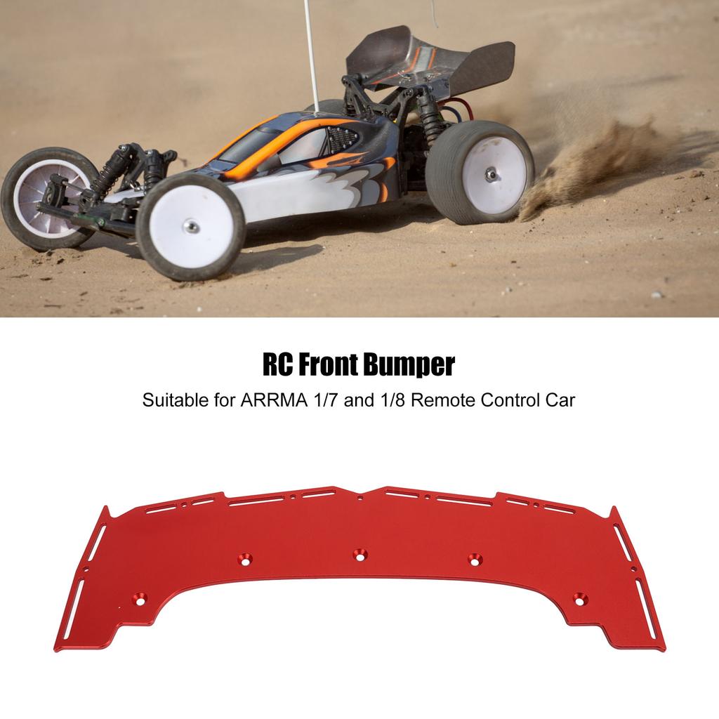 RC Car Front Bumper 11.9in Wide Aluminium Alloy High Strength Exquisite Color RC Car Protective Bar for 1Celsius7 1Celsius8