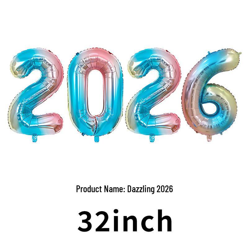 2026 New Year's Party Large 32" & 40" Number Foil Balloons Set
