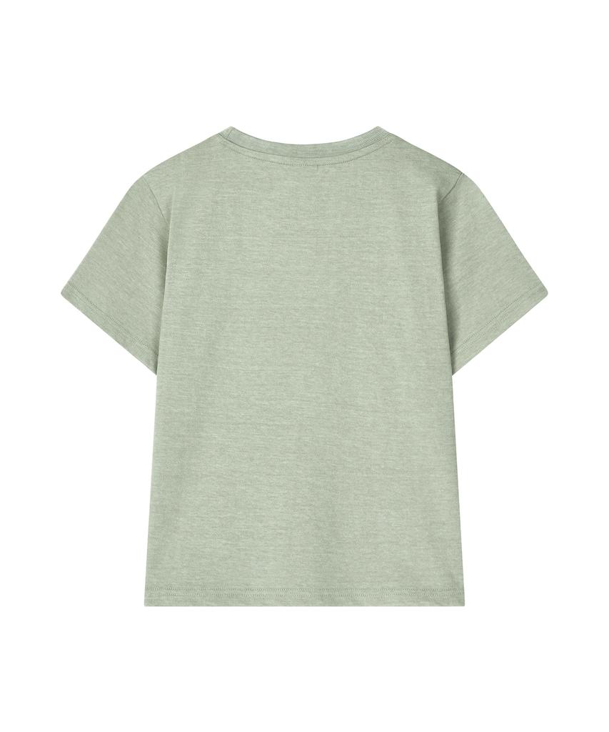 Peullupipeullupi Pigment Logo Semi-Crop T-Shirt_Sage Green