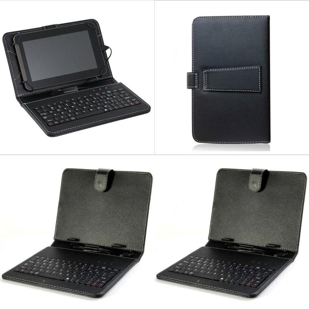 Universal 7-inch Tablet Pc Keyboard Flip Stand Case With Premium Pu Leather Protection