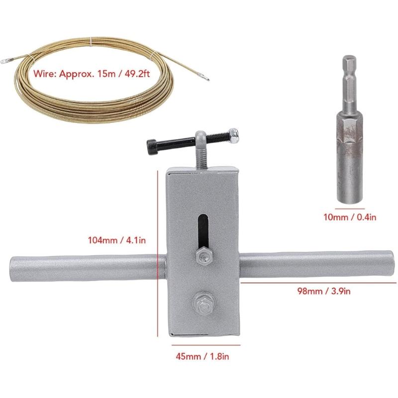 Automatic Wire Threading Tool For Electrical Work Includes 49ft Steel Line And Quick Release Button
