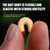 50pcs/bag/100pcs mini Bread Worm Lure worm Bait Maggot Luminous Maggot Grub Soft Fishing Lure with Fishy Smell and Musky Smell