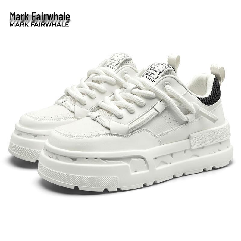 Mark Fairwhale Men s White Platform Casual Sneakers 41