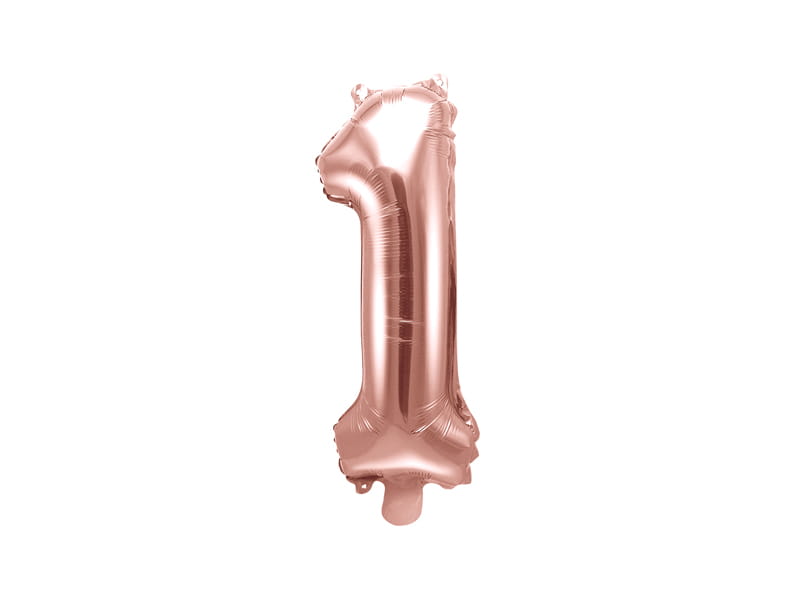 Ballon Gonflable Chiffre ""1"" Or Rose 35 Cm