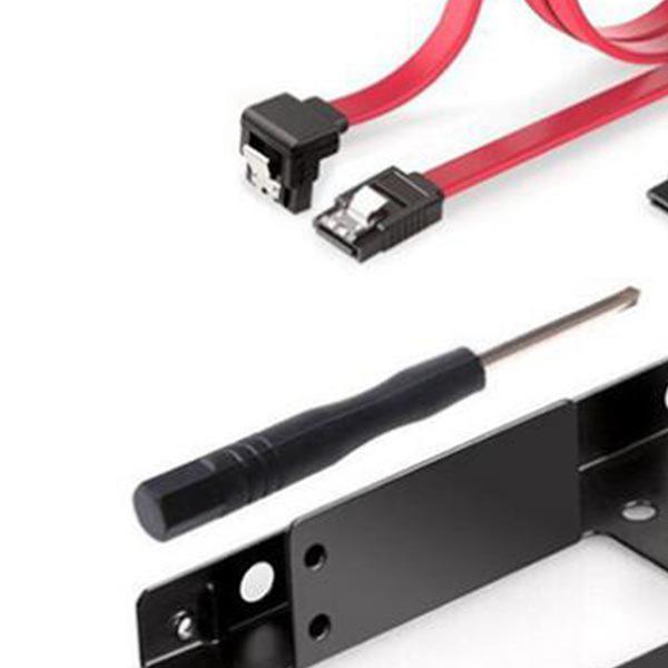 

Black Metal Dual Bay Bracket: 2.5 to 3.5 SSD Hard Drive Mounting Set Others