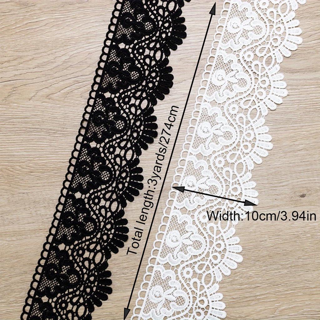 3 Yards Inelastic Europe Crown Lace Trim Pattern Embroidery Lace Sewing Craft For DIY, Clothes Decoration Sewing Accesssories,
