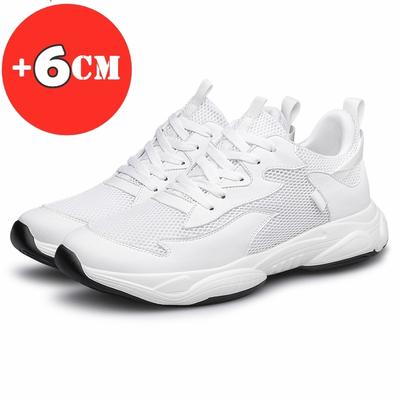 Herren Schuhe zur Körpergrößenerhöhung Herren Mode Sneaker Absatzschuhe Lässige Bequeme Weiß Schwarz Sportschuhe Einlegesohle 6CM Größere Schuhe
