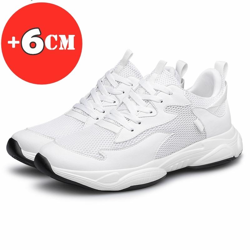 

Мужская обувь для увеличения роста Мужские модные кроссовки Обувь-лифт Повседневная удобная Белая Черная Спортивная обувь Стелька Обувь выше на 6 см 43 белый