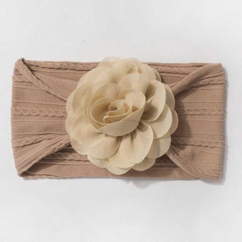 New Jacquard Baby Elastic Headband Cute Solid Color Flower Children's Headband Four Seasons Thin Baby Jewelry