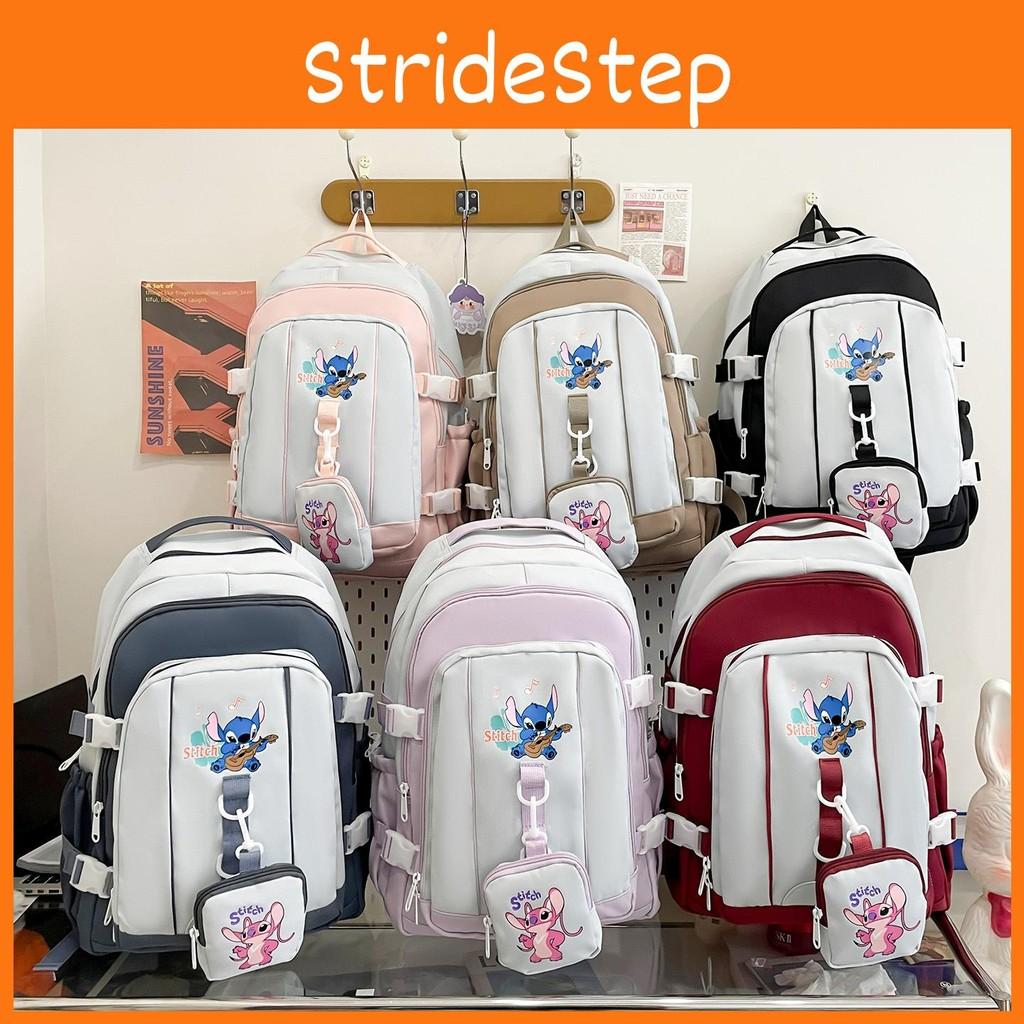 Stitch Angel Pattern School Backpack Anime Design Schoolbag Large Capacity Bag